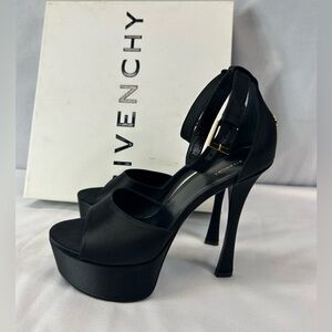 Givenchy
4G Liquid Platform Sandals in Satin